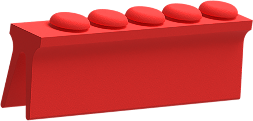 Rot - Silikon-Schiene für 5 Instrumente 2771-GR – ASA Dental S.p.A. Uninominale