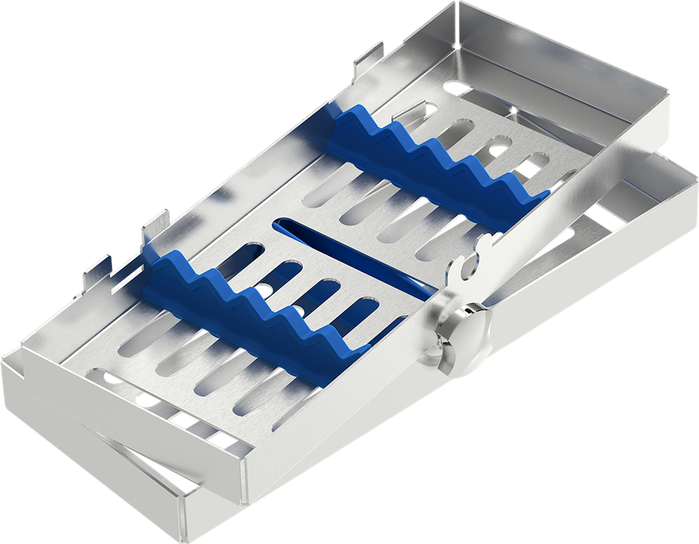 Blau - MINI 182x72x34 mm - für 5 Instrumente mit Silikon-Schiene 2772-1 – ASA Dental S.p.A. Uninominale
