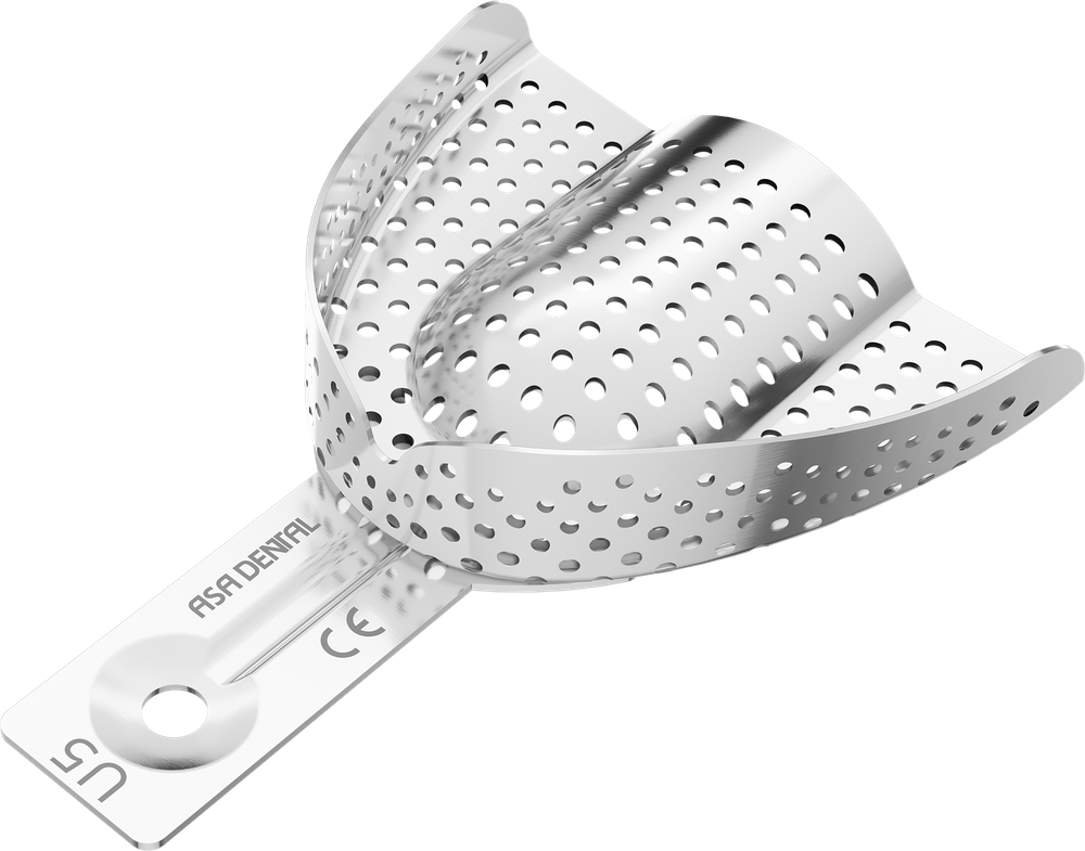Alluminio perforato - bordo di ritenzione - SUPERIORE - L – ASA Dental S.p.A. Uninominale, Impression Trays