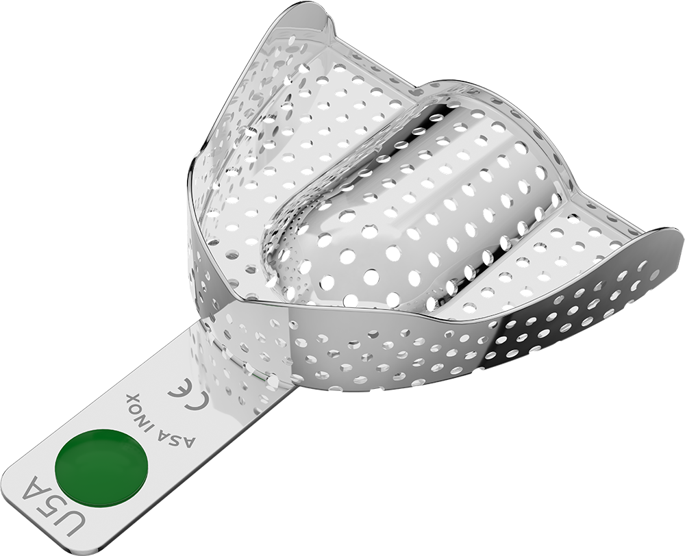 Perforiert, Edelstahl - ANATOMISCH GEFORMT - Retentionsrand - OK - L 2801-U5A – ASA Dental S.p.A. Uninominale