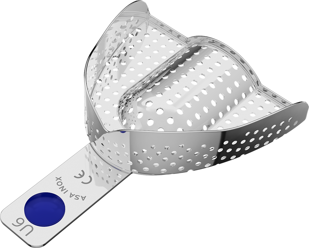 Perforated stainless steel - retention rim - UPPER - XL – ASA Dental S.p.A. Uninominale