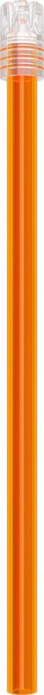 Multicolor - ABNEHMBARE KAPPE - orangenes Röhrchen, transparente Kappe - 13 cm 2900E-OT13