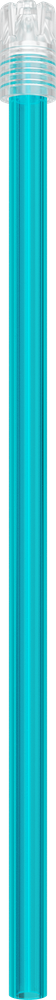 Multicolor - ABNEHMBARE KAPPE - cyanblaues Röhrchen, transparente Kappe - 15 cm 2900E-ZT15