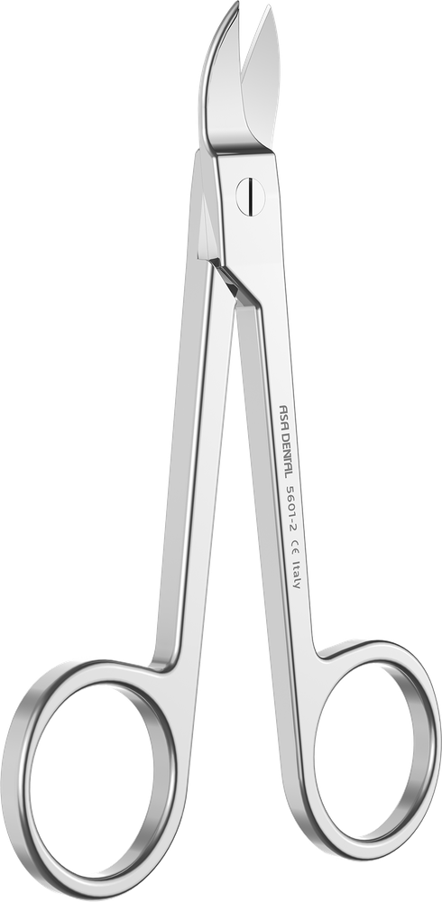 Forbici per corone - curve, una punta dentata - 10,5 cm