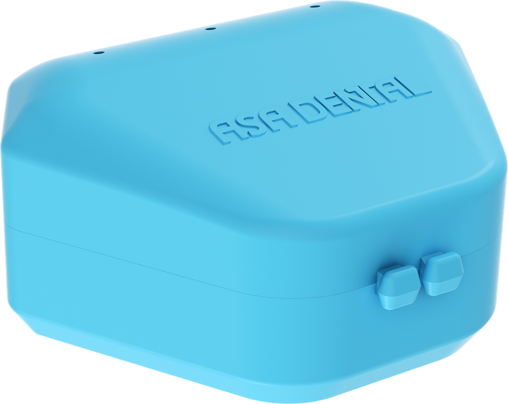 Ortho-/Protho- - Plastikbox für herausnehmbare Apparaturen und Prothesen - Hellblau - 10 St./Packung 6900E-C – ASA Dental S.p.A. Uninominale