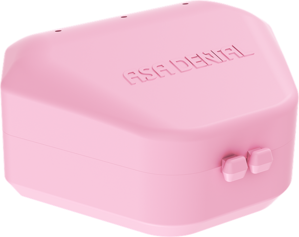 Ortho-/Protho- - Plastikbox für herausnehmbare Apparaturen und Prothesen - Rosa - 10 St./Packung 6900E-R