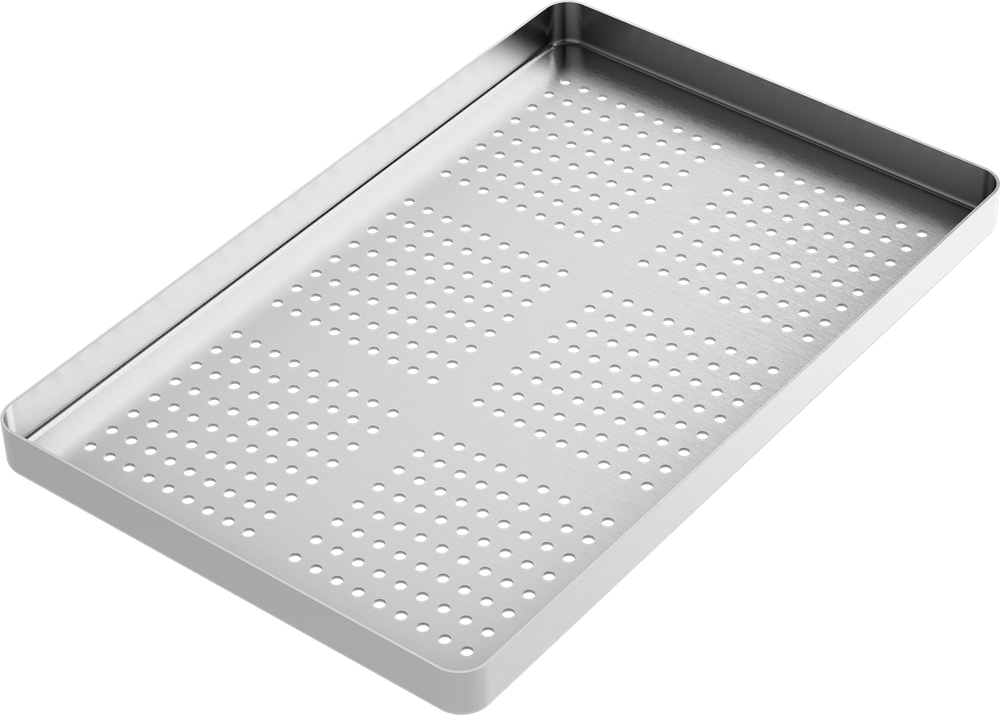 porta vassoi - forati - LARGE - Argento - 284x183x17 mm – ASA Dental S.p.A. Uninominale, Sterilization Containers & Trays