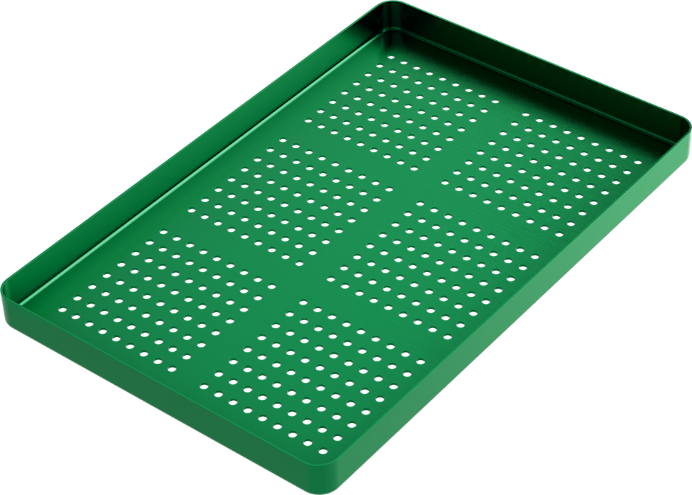 porta vassoi - forati - LARGE - Verde - 284x183x17 mm – ASA Dental S.p.A. Uninominale, Instrument Cassettes & Trays