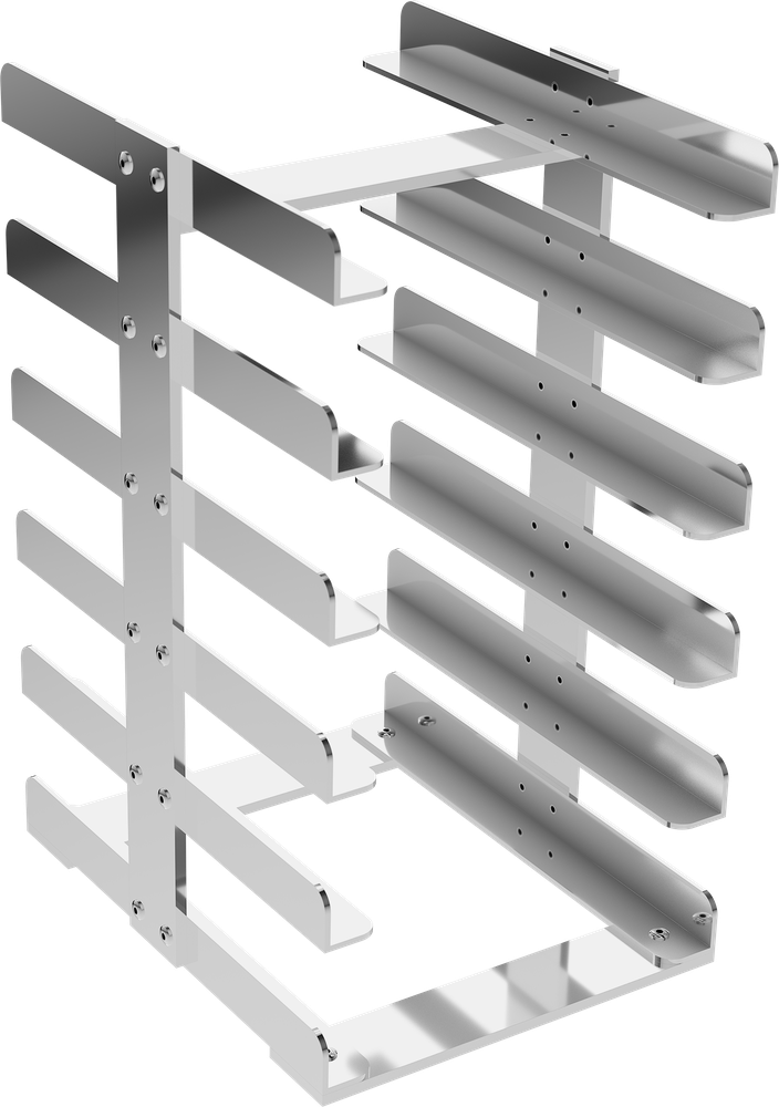 porta vassoi in alluminio - MEDIUM - 160x190x270 mm