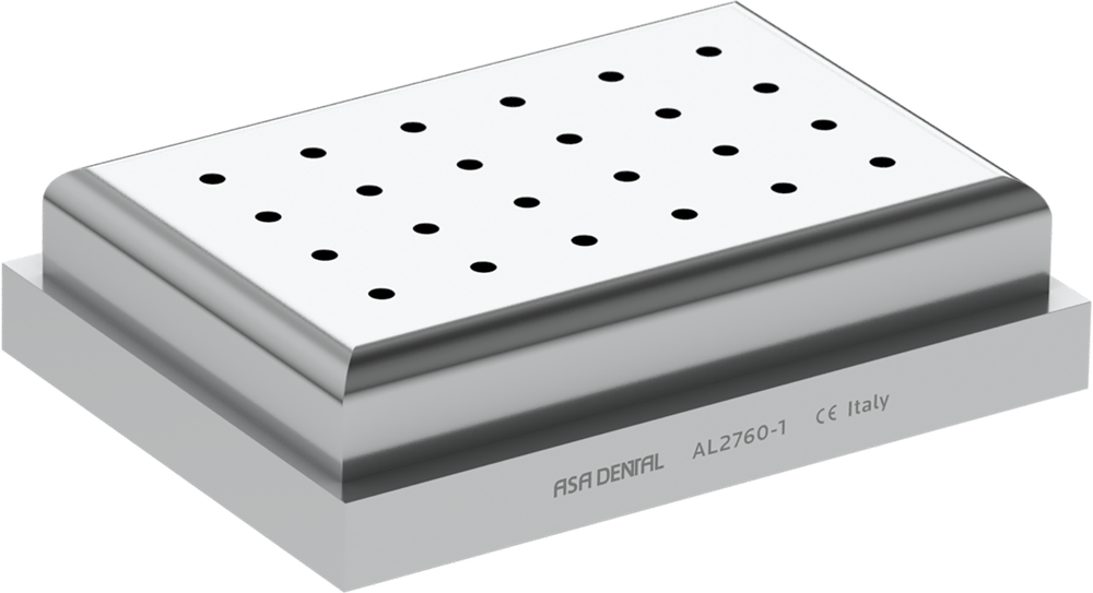 Aluminium geeignet für Dampfsterilisation - mit Sockel, für 24 FG/CA Bohrer (klein) AL2760-1 – ASA Dental S.p.A. Uninominale