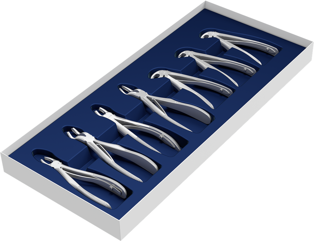 Set di 7 pinze per bambini - punta serrata - con profilo ritentivo – ASA Dental S.p.A. Uninominale, Extraction Forceps