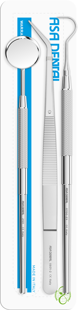 Griff + Spiegel Nr. 4, Sonde Nr. 23, London-College-Pinzette S0600-23