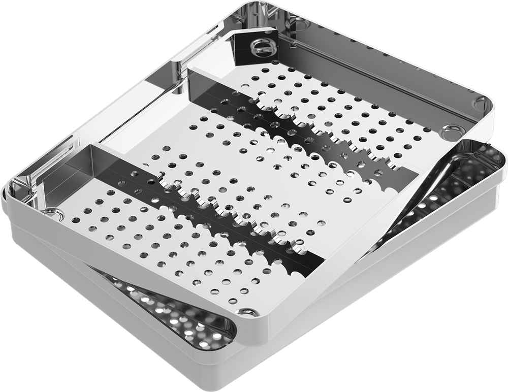 Intrumentenschiene mit Schiene - 8 Instrumente - MEDIUM 187x144x39 mm S2723-1 – ASA Dental S.p.A. Uninominale