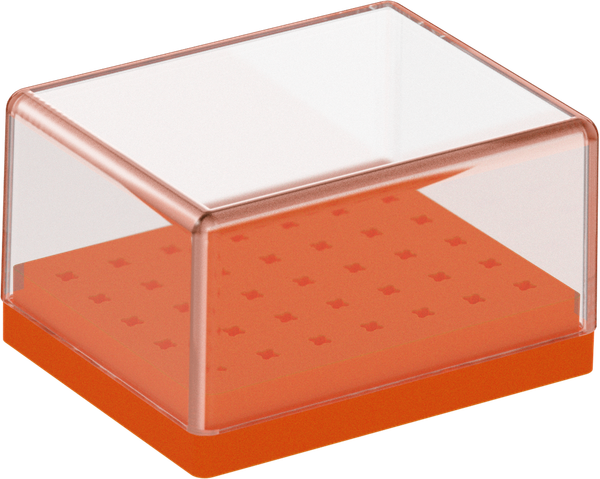 Silikon-Bohrerständer - orange mit durchsichtigem Deckel AL2761-U - Orange S2760-A