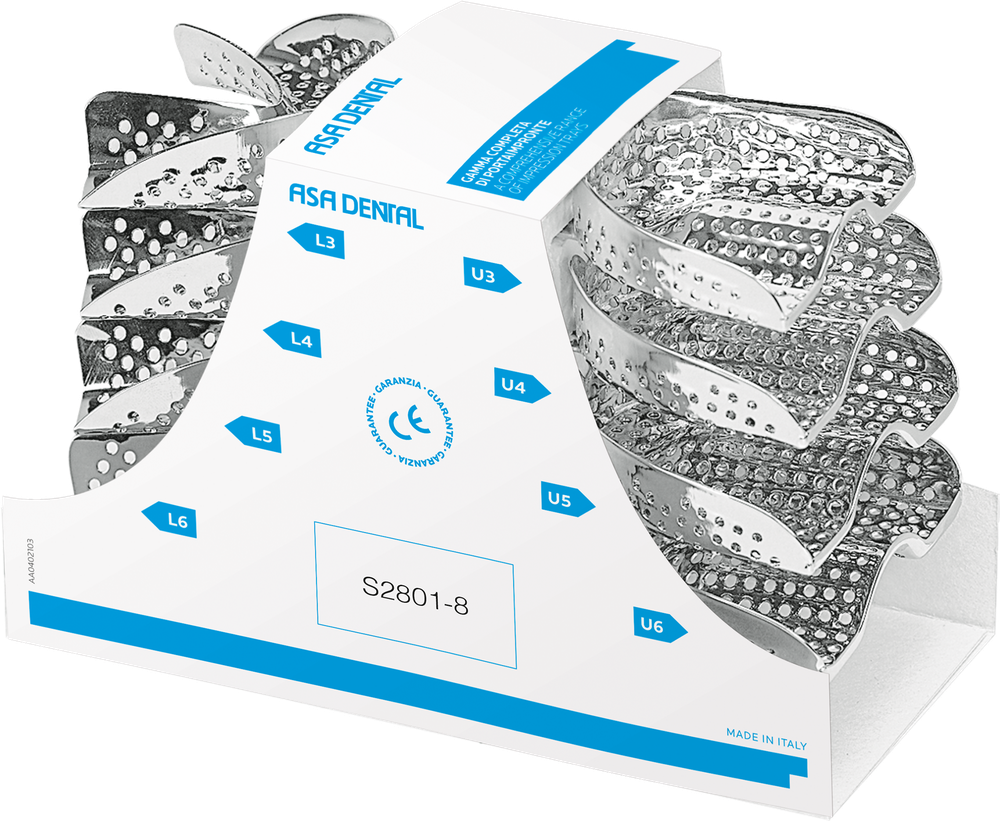 Portaimpronte Serie completa di 8 pezzi – ASA Dental S.p.A. Uninominale, Impression Trays & Accessories