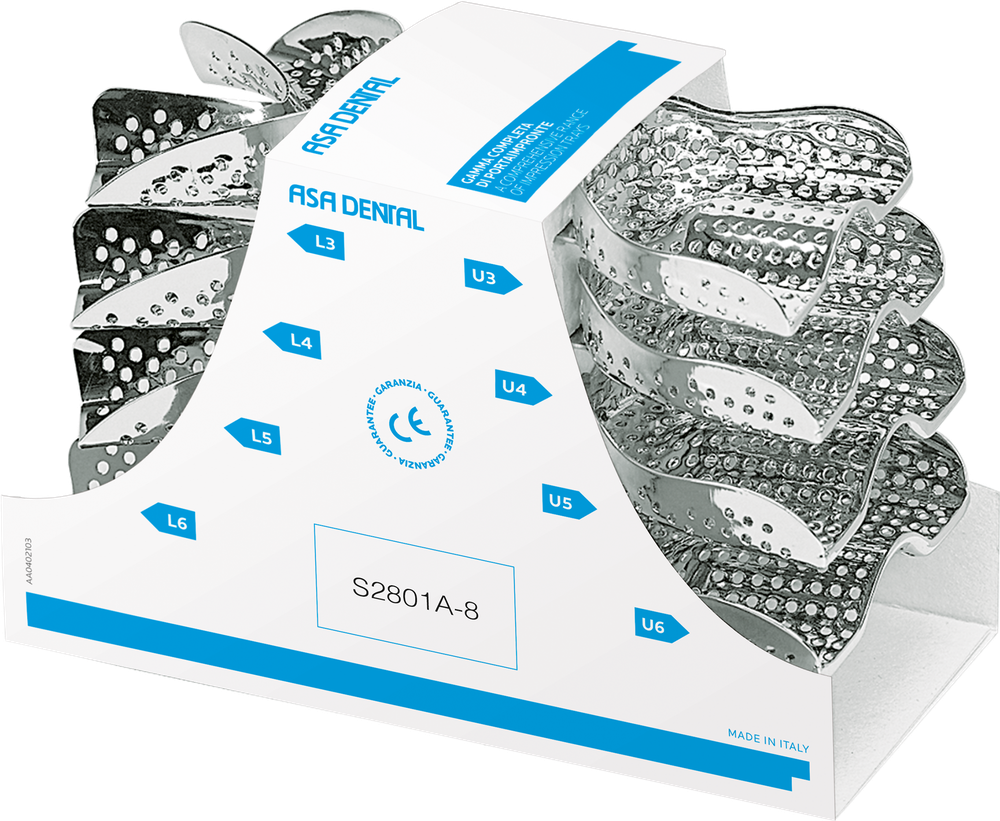 Portaimpronte Serie completa di 8 pezzi - anatomiche – ASA Dental S.p.A. Uninominale, Impression Trays & Accessories