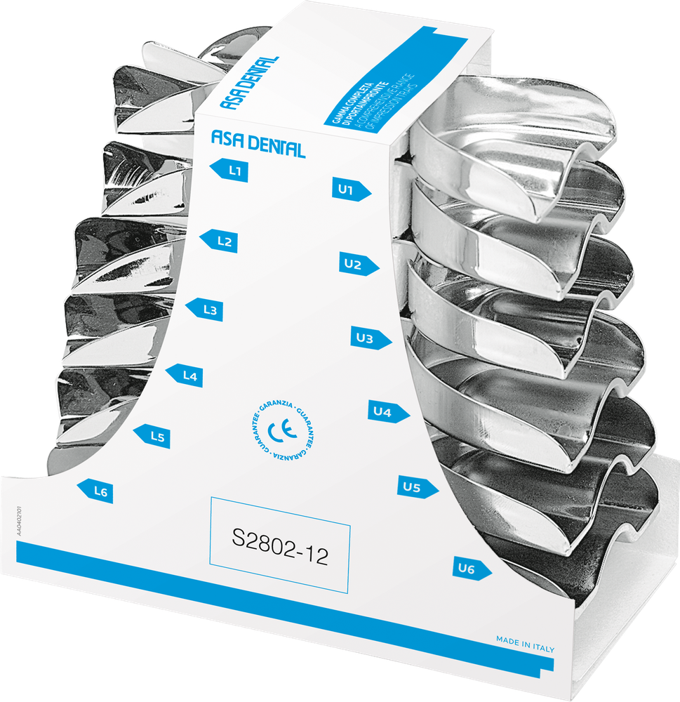 Portaimpronta Serie completa 12 pezzi – ASA Dental S.p.A. Uninominale, Impression Trays & Accessories