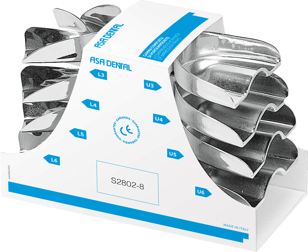 Portaimpronta Serie completa di 8 pezzi – ASA Dental S.p.A. Uninominale, Impression Trays & Accessories