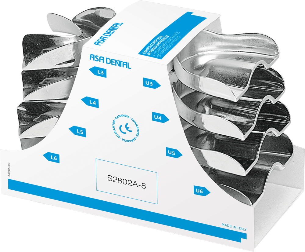 Portaimpronta Serie completa di 8 pezzi - anatomiche – ASA Dental S.p.A. Uninominale, Impression Trays & Accessories