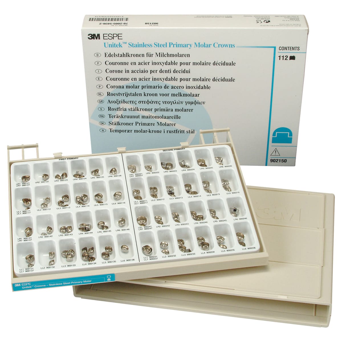 3M™ Unitek™ Stainless Steel Primary Molar Crowns Kit – Solventum, Stainless Steel Crowns