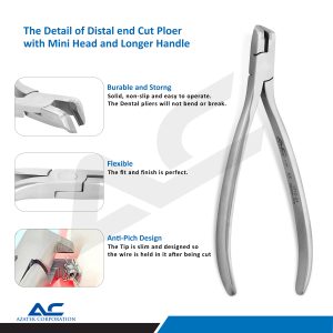 Distal End Cutter, Orthodontic Distal End Cutter, Safety Holding with Long Handle