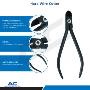 Hard Wire Cutter, Straight Hard Wire Cutter, Angled 15 ° (Black)