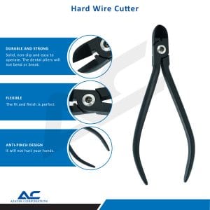 Hard Wire Cutter, Straight Hard Wire Cutter, Angled 15 ° (Black)
