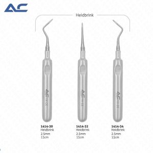 Heidbrink Root Elevator, Left, Right, Straight 2.5mm (03 Pcs. Set)