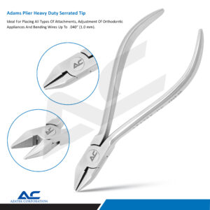 Adams Plier Heavy Duty with Serrated Tip, Adam Universal Pliers – Precision Orthodontic Tool