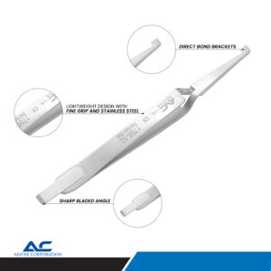 Direct Bond Bracket Tweezer with Blade, 13.5cm – Precision Orthodontic Tool