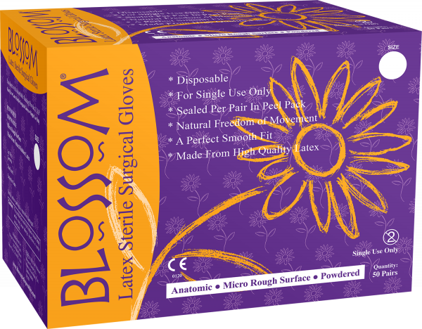 Blossom Latex Powdered Textured Sterile Surgical Gloves – 280mm (FOR NON-USA)