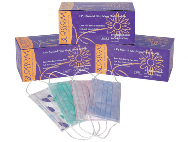 Blossom 3-PLY Latex Free Facemask Round Elastic Earloop