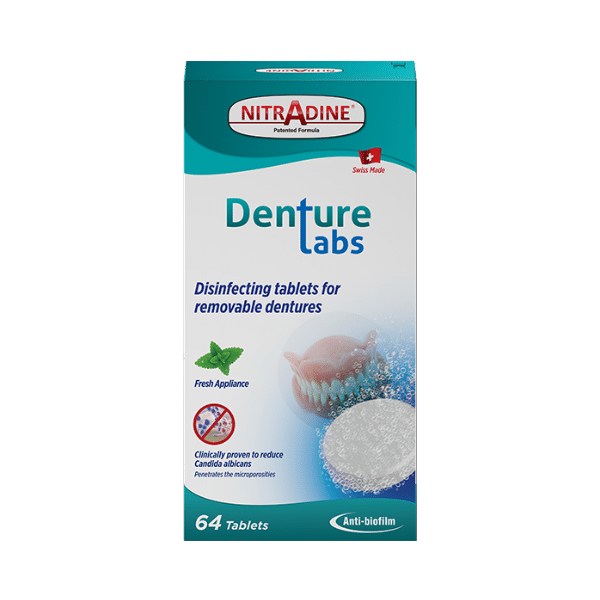 NitrAdine® Comprimés désinfectants pour prothèses