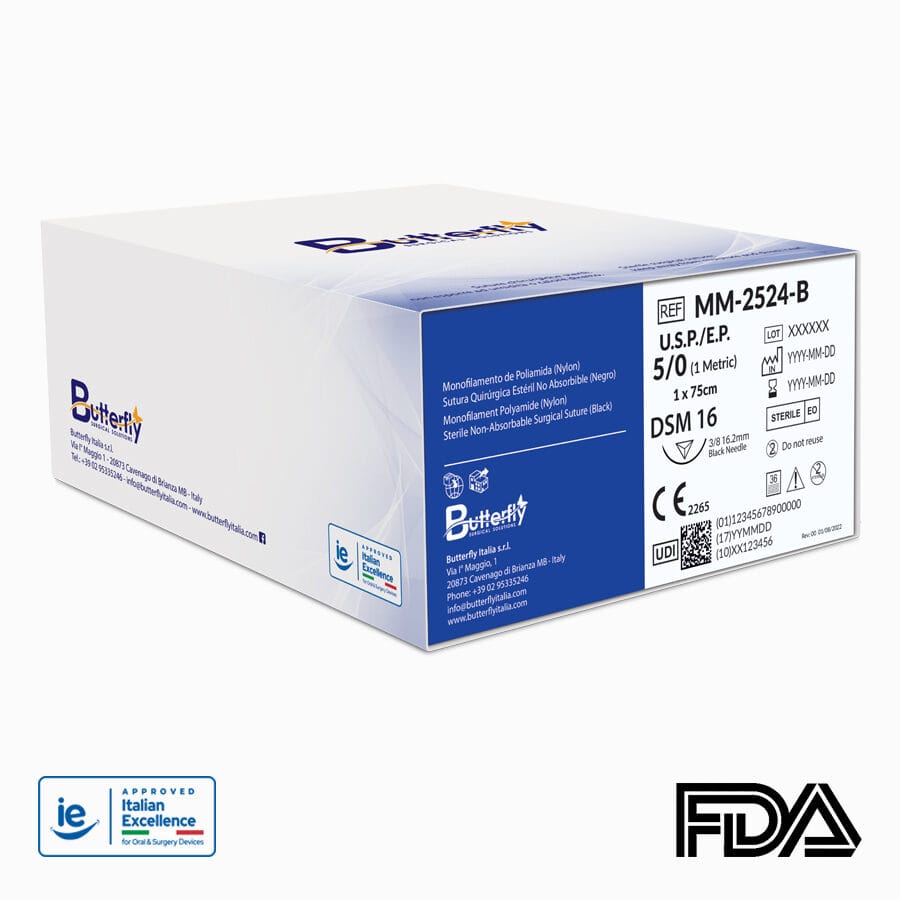 Monomyd - Suture non assorbibili, monofilamento, blu – Butterfly Italia srl, Suture Materials