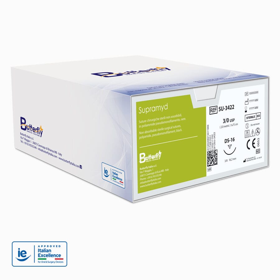 Supramyd | Suture non assorbibili, in poliammide multifilamento, nero – Butterfly Italia srl, Nahtmaterial