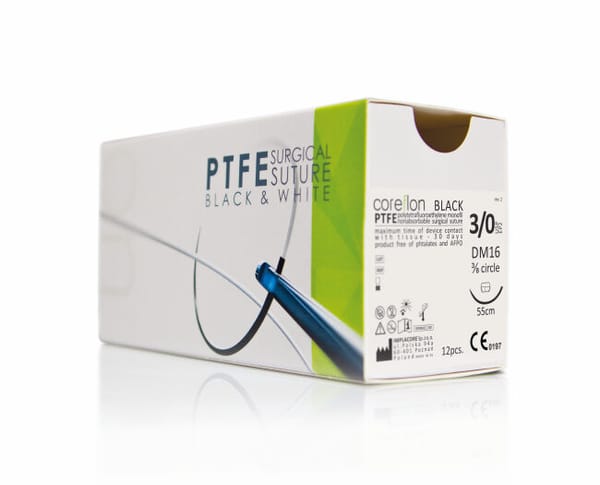 Coreflon - Suture non résorbable, monofilament, blanche