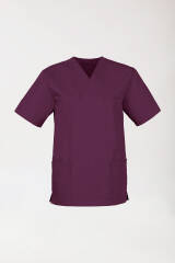 JUST STRONG Blouse tunique unisexe - col en V prune