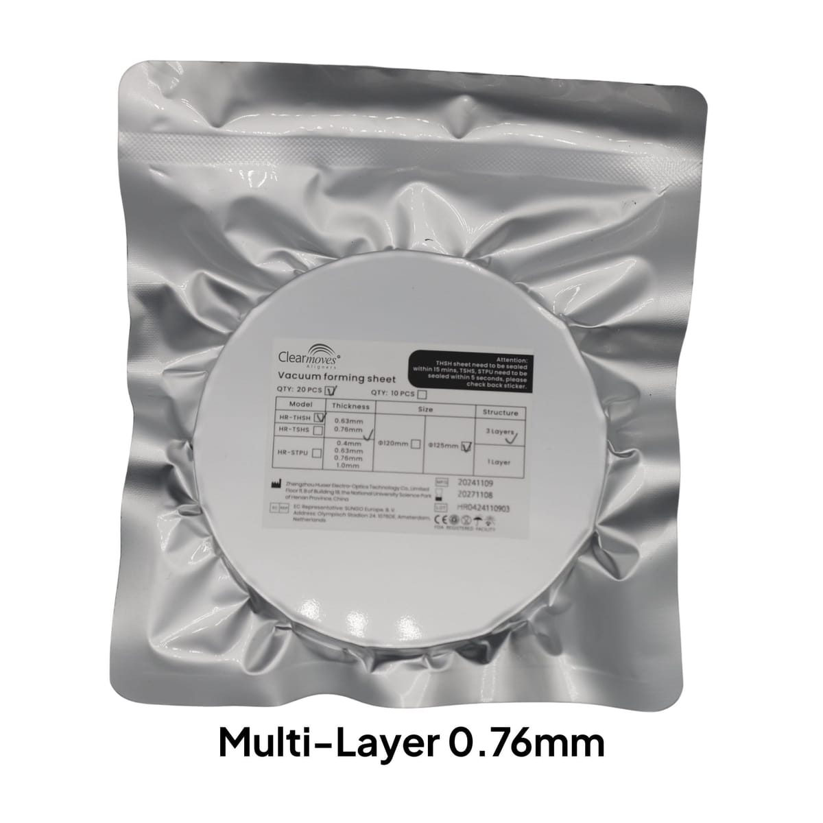 Feuille d'aligneur transparent multicouche 0,76 mm – clear moves aligners, Blocks
