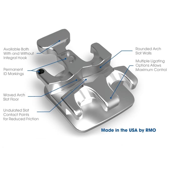 Synergy Zweiteilige Edelstahl-Brackets Standard Edgewise Rx, 10er-Pack