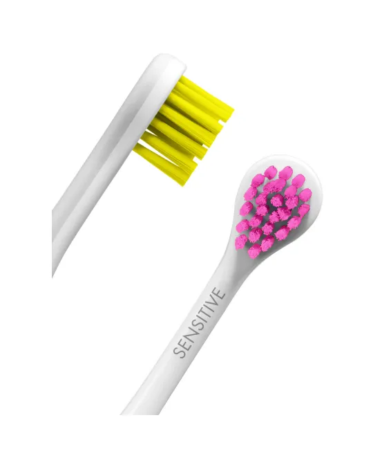 Rainbow Tête de brosse sensitive pour Hydrosonic jaune-rose, 2 pcs. – Curaden AG, Prophy Cups & Brushes
