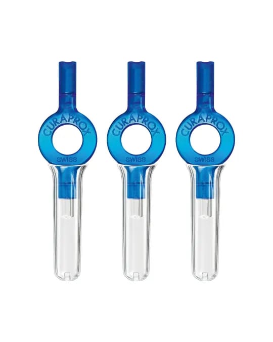 Manico UHS 409 per scovolini interdentali, confezione trio, blu