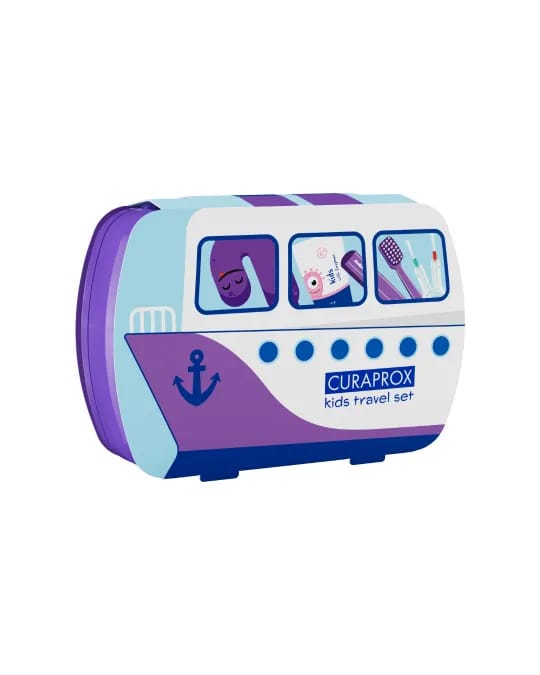 Set de voyage Kids de 6 à 12 ans, violet – Curaden AG, Zahnbürsten