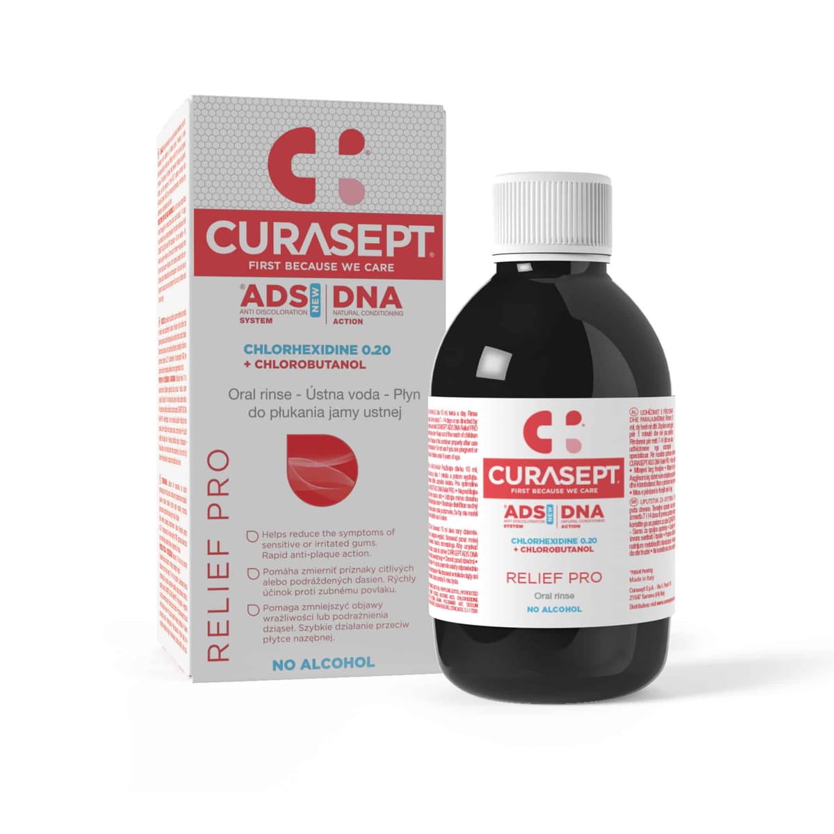 CURASEPT ADS | DNA RELIEF PRO ORAL RINSE – CURASEPT SpA, Mouth Rinse Solutions