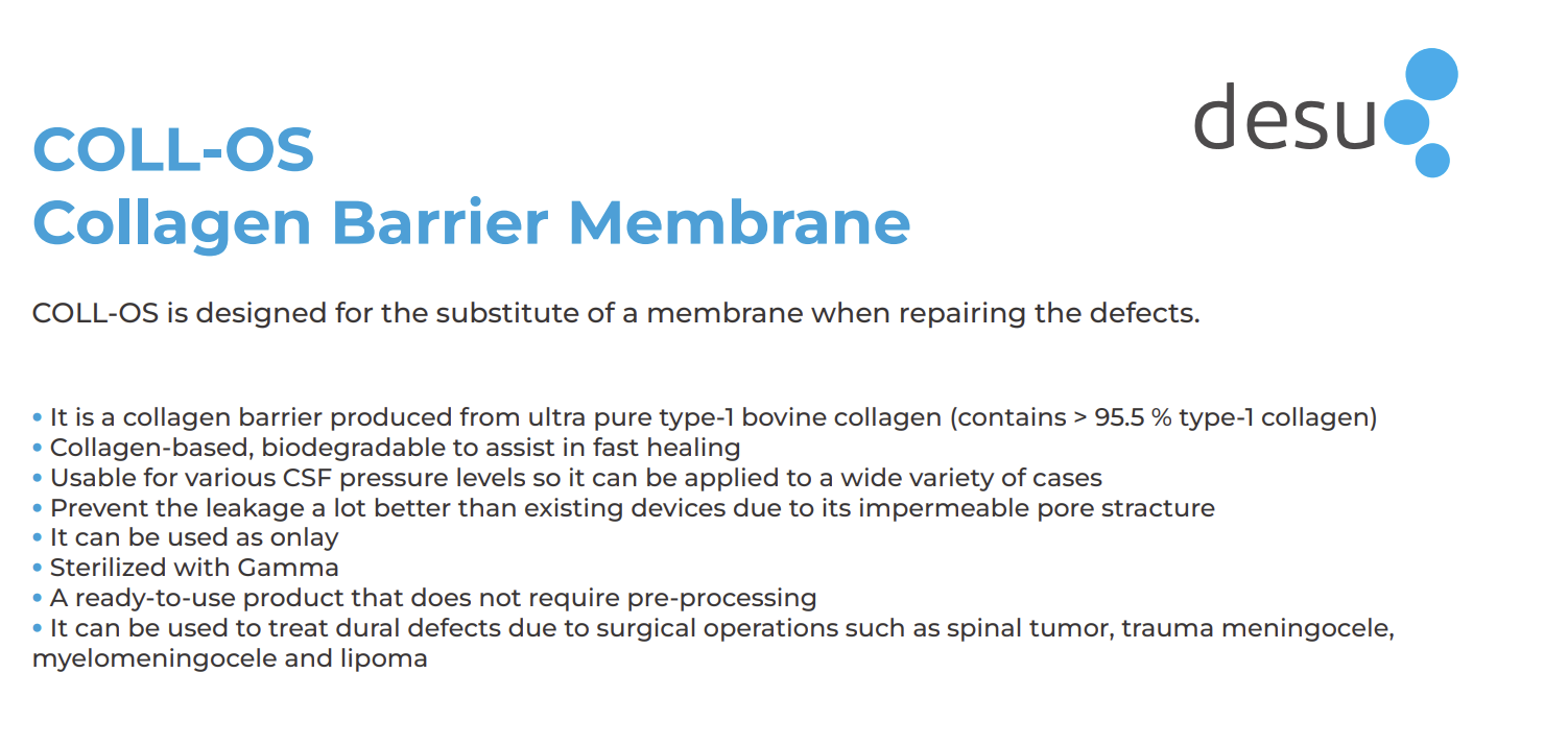 Membrane barrière collagène COLL-OS – Desu Medical, Autres produits chirurgicaux et d'implantologie