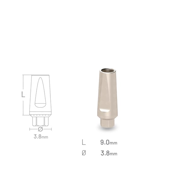 Straight Titanium Abutment compatible with Edison Medical® Mass Prosthetics SV-NP IH 3.3 NP