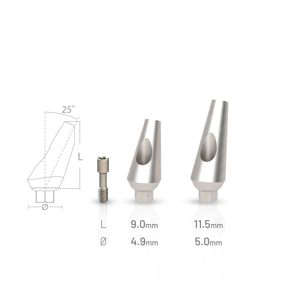 25° Angled Titanium Abutment compatible with Blue Sky Bio® Bio Internal Hex™ Ø3.7 - Ø5.7 IH 3.5 RP