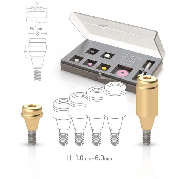 Straight Pop-Clicq™ Overdenture Attachment | Mini-Kit compatible with Mozo-Grau® Inhex Ø3.75 - Ø4.25 CC SP