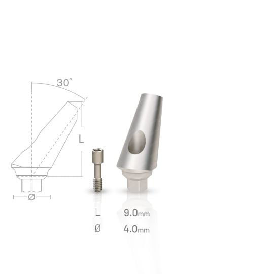 30° Angled Titanium Abutment compatible with Adin® Touareg™ S / OS Ø3.5 - Ø6.0 IH 3.5 RP