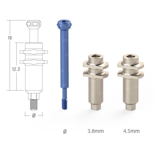 Open Tray Implant Impression Coping compatible with JDentalCare® Internal Hex RP (Ø 3.8 mm, L 12.0 mm)