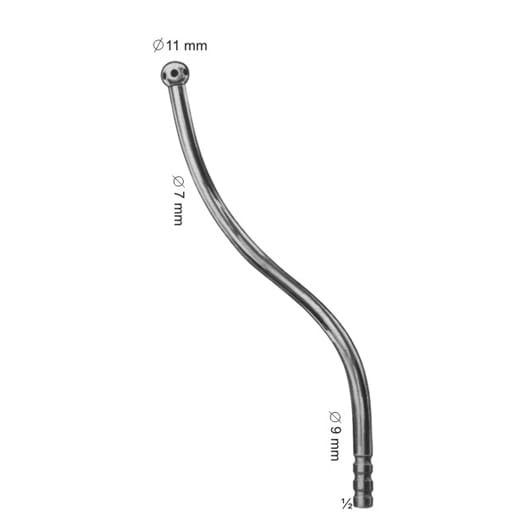 Suction cannula for tonsillectomy, oral- and laryngeal operations 180 mm – EMERALD INSTRUMENTS, Surgical Aspirating Tips